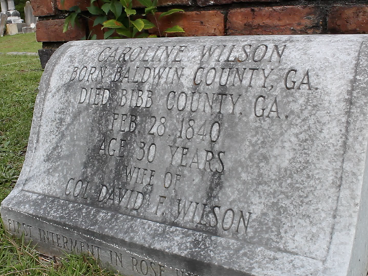 Just Curious: What is the oldest grave in Macons Rose Hill Cemetery?