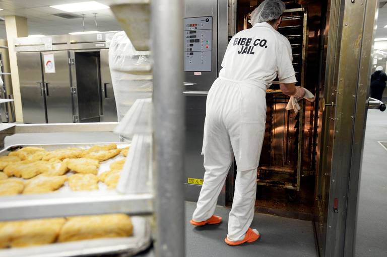 A woman’s place is in the kitchen for inmates at the Bibb County Jail