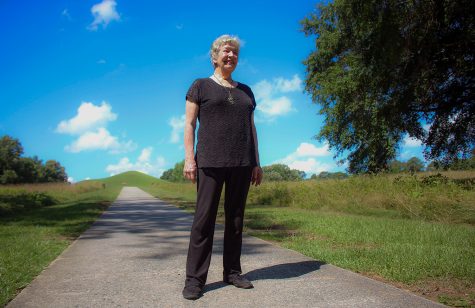 Sylvia Flowers stands proudly at the Ocmulgee National Park.