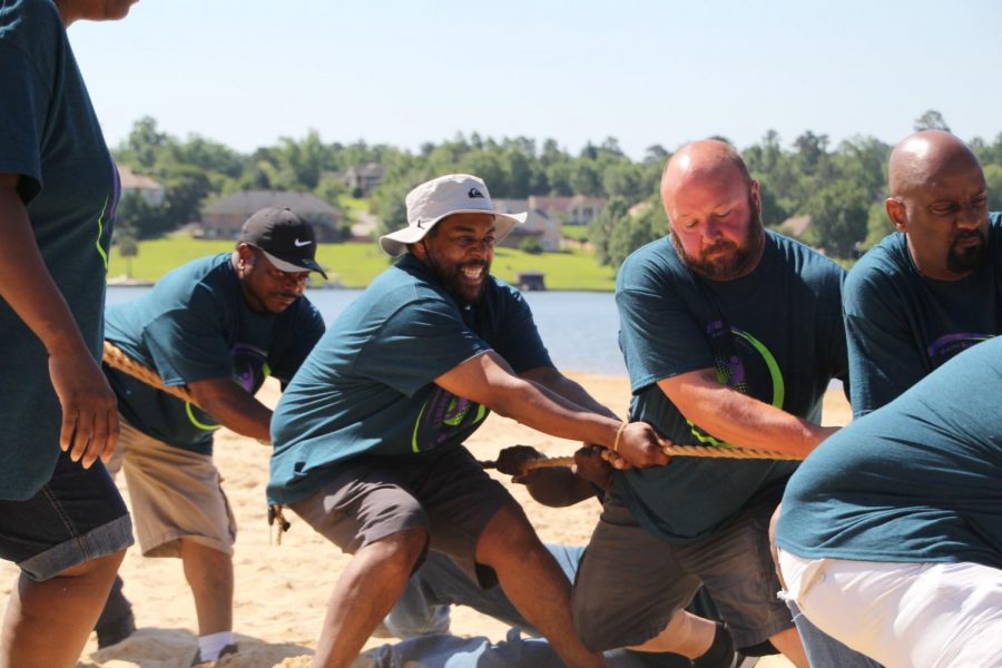 Macon-Bibb County workers compete in the tug-of-war at the 2019 Employee Wellness Field Day in May.