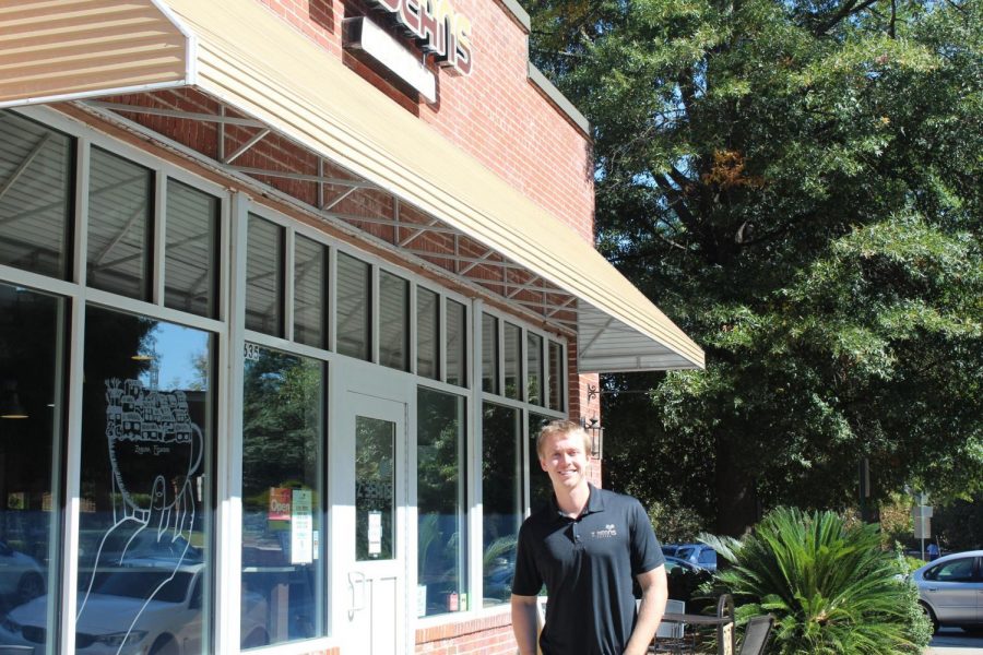 Shane Buerster outside the Mercer Village ZBeans location.