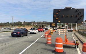 The Interstate 16 West on-ramp from northbound Spring Street closed in January 2020 due to construction, forcing drivers to turn left at the Emery Highway traffic light. 