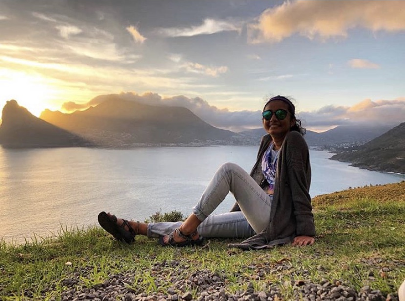Nishi Patel at Chapmans Peak in Cape Town, South Africa.