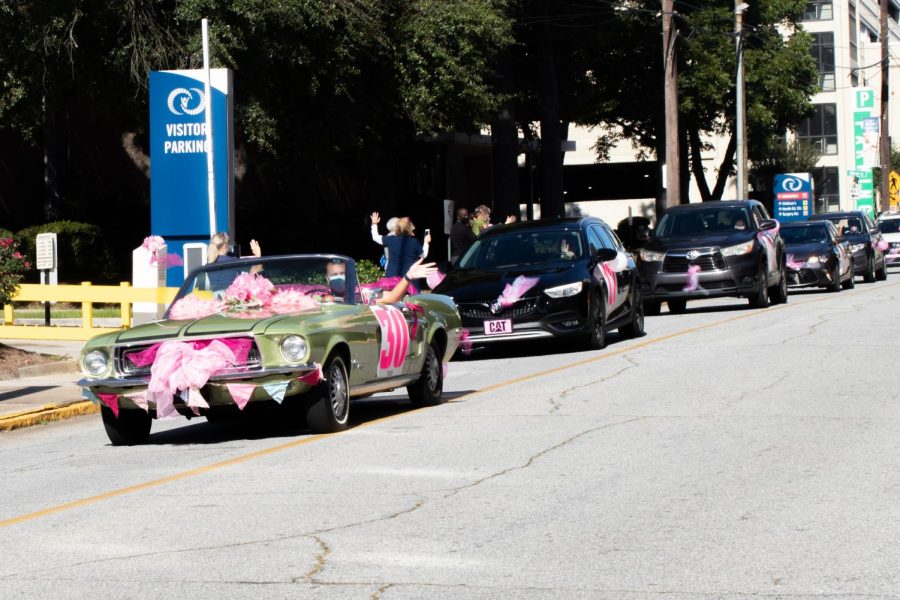 42 breast cancer survivors kicked off Breast Cancer Awareness Month with a Care-A-Van parade circling the Medical Center, Navicent Health on Oct. 2nd. 