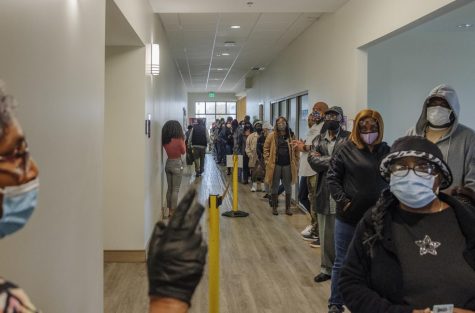 The Elaine Lucas Senior Center was one of the locations were early voting lines could be seen.