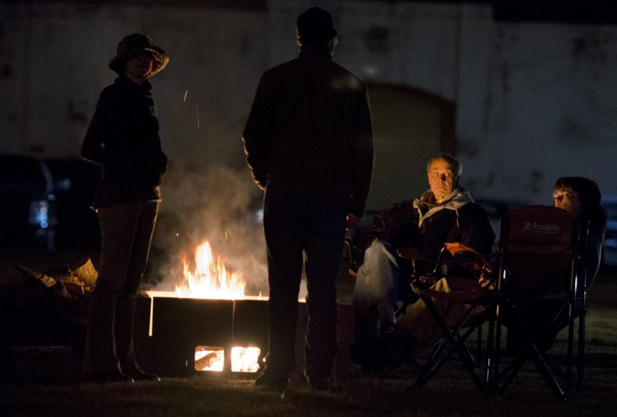 People participating in the 2016 Daybreak Sleep Out fundraiser in Macon.