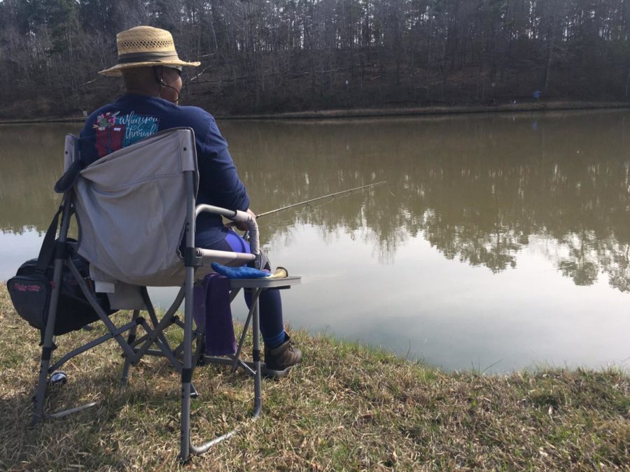 Trellis Hamilton had yet to catch a fish Friday afternoon at Javors Lucas Lake, but her husband had a trout on the line on the first day of fishing season at the Macon Water Authority reservoir. 