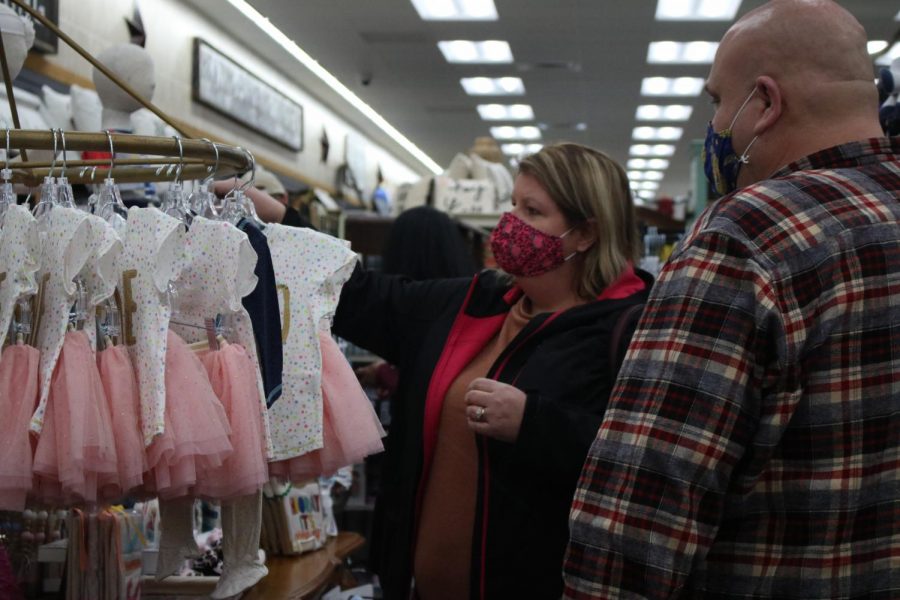 Michael and Melissa Taylor pictured on Feb. 18, 2021 in the Buc-ees Warner Robins location. First time visitors Micheal and Melissa were surprised at the amount of clothing available in Buc-ee’s. The Taylors shopped for clothing for their young granddaughter during their visit. Photo by Macee Palmer