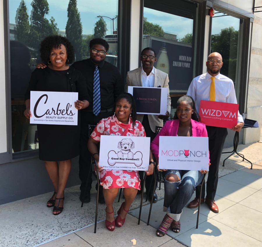 Pictured are the 2019 winners from the first Downtown Diversity Initiative. (Courtesy of NewTown Macon)

Top: Beverly Pitts (owner of Carbel Beauty Plus), Darrin Ford (owner of Brooke Haven Lounge) Brandon Woodford (Wizdum Clothing) Bottom: Arrkeicha Danzie (Good Boy Goodies) and Nathalie Armand-Bradley (ModPunch Interiors) (Courtesy of NewTown Macon)