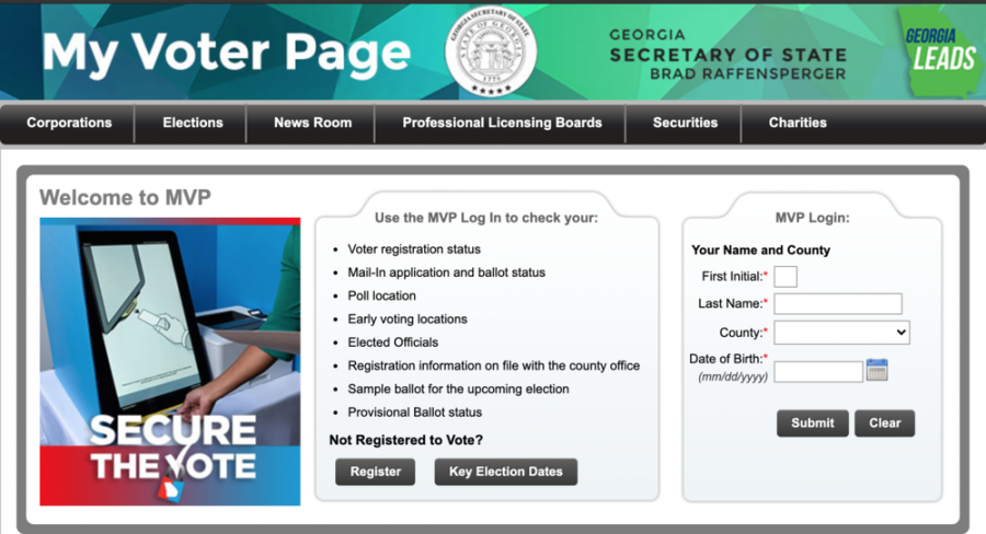 Georgias My Voter Page allows voters to check voter registration status, register to vote, check key election dates and more.