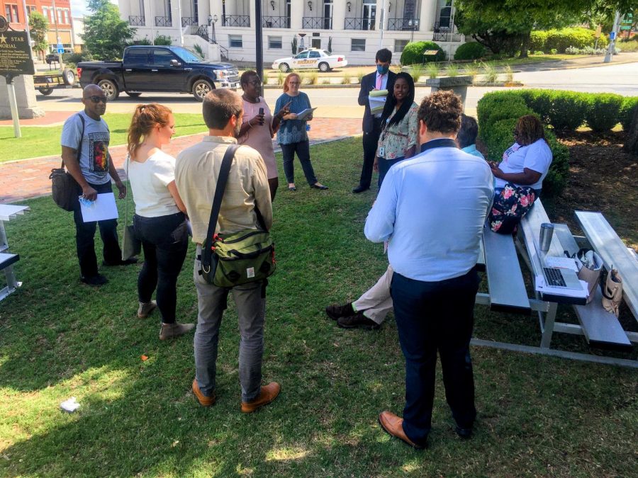 The Friends of Rosa Parks Square Board walked through the redesign with the architects in the summer of 2021, but a contractor has not yet been hired or the money raised for the renovation. 