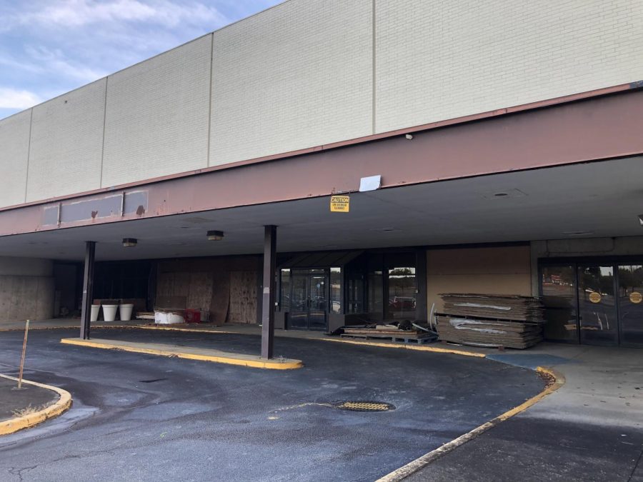 The old Sears facade of downstairs at Macon Mall awaits renovation with an expected $40 million in bond financing through the  Macon-Bibb County Urban Development Authority.