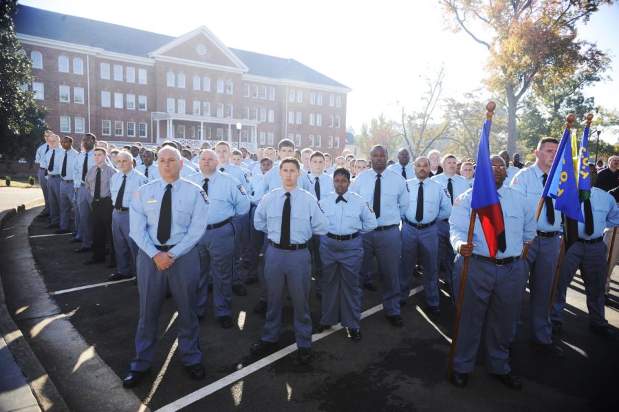 Georgia Department of Corrections cadets and trainers before the 2010 ribbon cutting for the departments training facility and offices in Forsyth. A labor strike of the incarcerated would come about month later. GDC lost over 2,000 correctional officers in the following year.