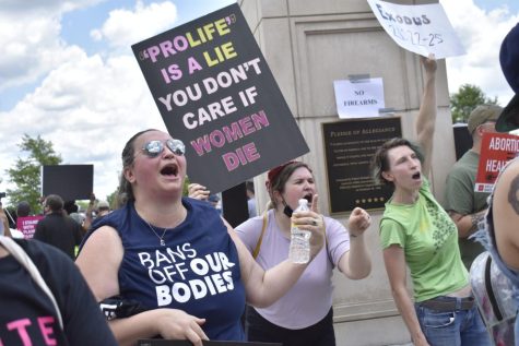 Internet privacy activists say the end of Roe vs. Wade could bring new scrutiny to issues of digital privacy. Pictured: Abortion protest in Atlanta, May 14, 2022. 