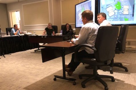 Sean ONeill, second from right, presents the Bright Farms hydroponic greenhouse proposal to Macon-Bibb County Planning and Zoning on Monday. 