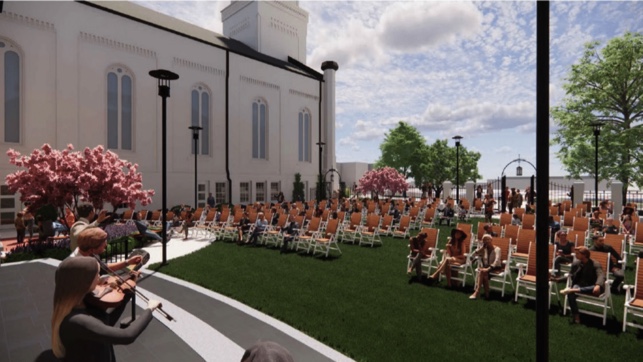 First Presbyterian Church plans to create an outdoor worship space by removing the old Sunday School building and office of the late architect Ellamae Ellis League.