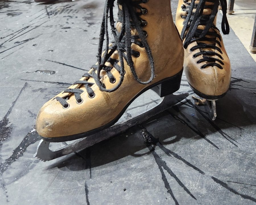 The traditional brown rental skates.