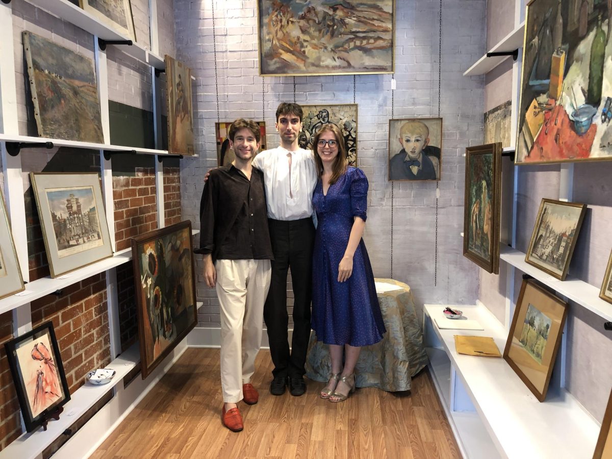 G&P Art Gallery and Advisory's Pearce Groover, Brieuc Poulain and Katharine Lovett, left to right, trailed from Paris to open the tiny gallery at 571 Cherry St. 