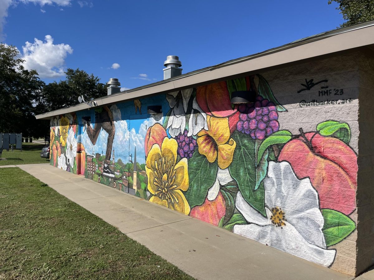 Mural painted by Will Baker at Carolyn Crayton Park's skate park.