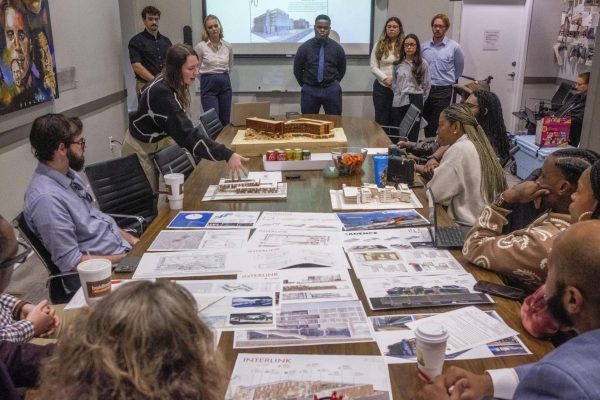 Kennnesaw State University architecture students present their final designs for a mixed use development in Macon's Greenwood Bottom neighborhood to residents and community leaders.