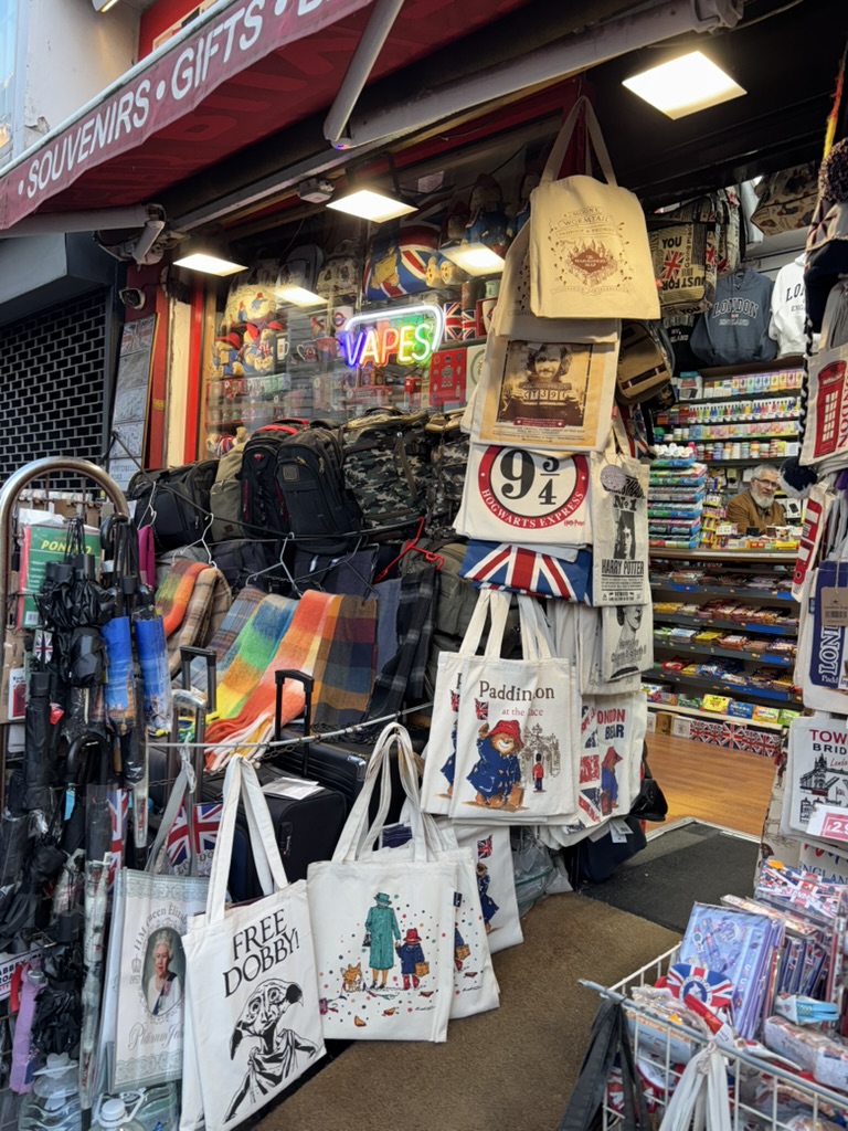 Tourist shops featuring merchandise of some of the UK's most popular characters (March 2025)