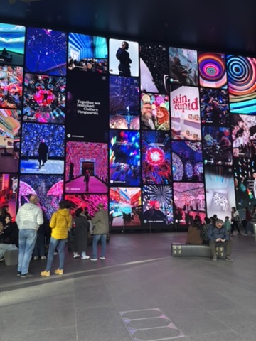 An interactive wall at Tottenham Court Road station