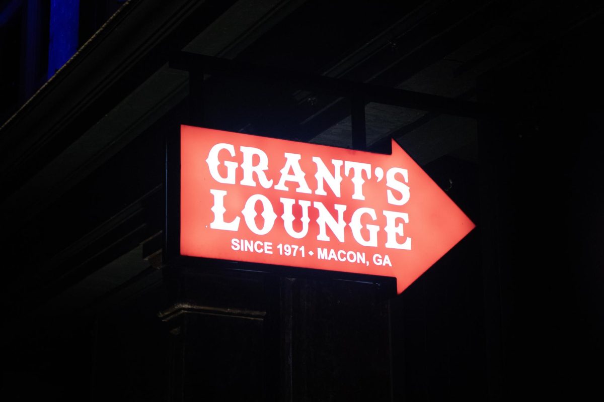 A sign outside Grant's Lounge is seen  April 9, 2025, in Macon, Georgia.