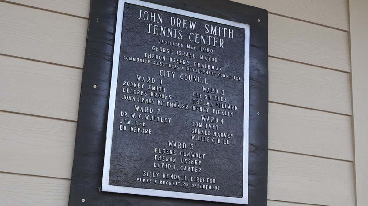 A sign is seen at the John Drew Tennis Center on Nov. 7, 2025.