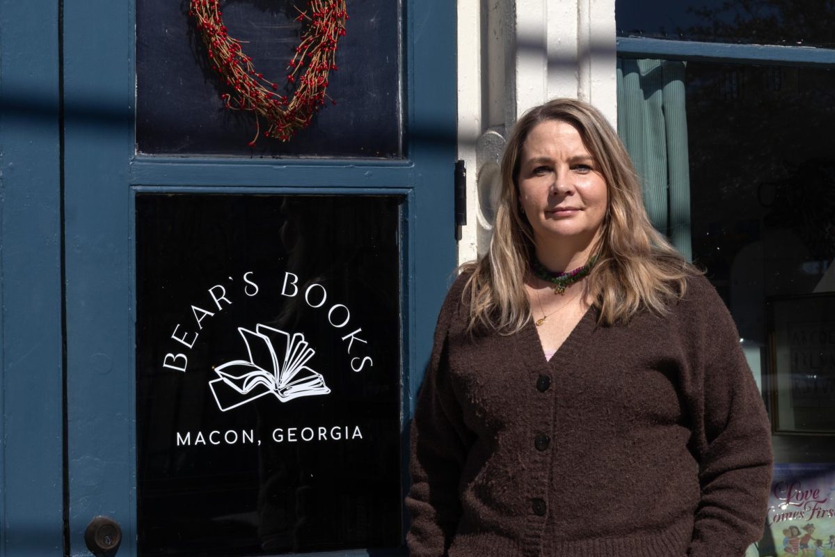 Margaret Harrington poses outside of store Bear's Books on Feb. 26, 2026