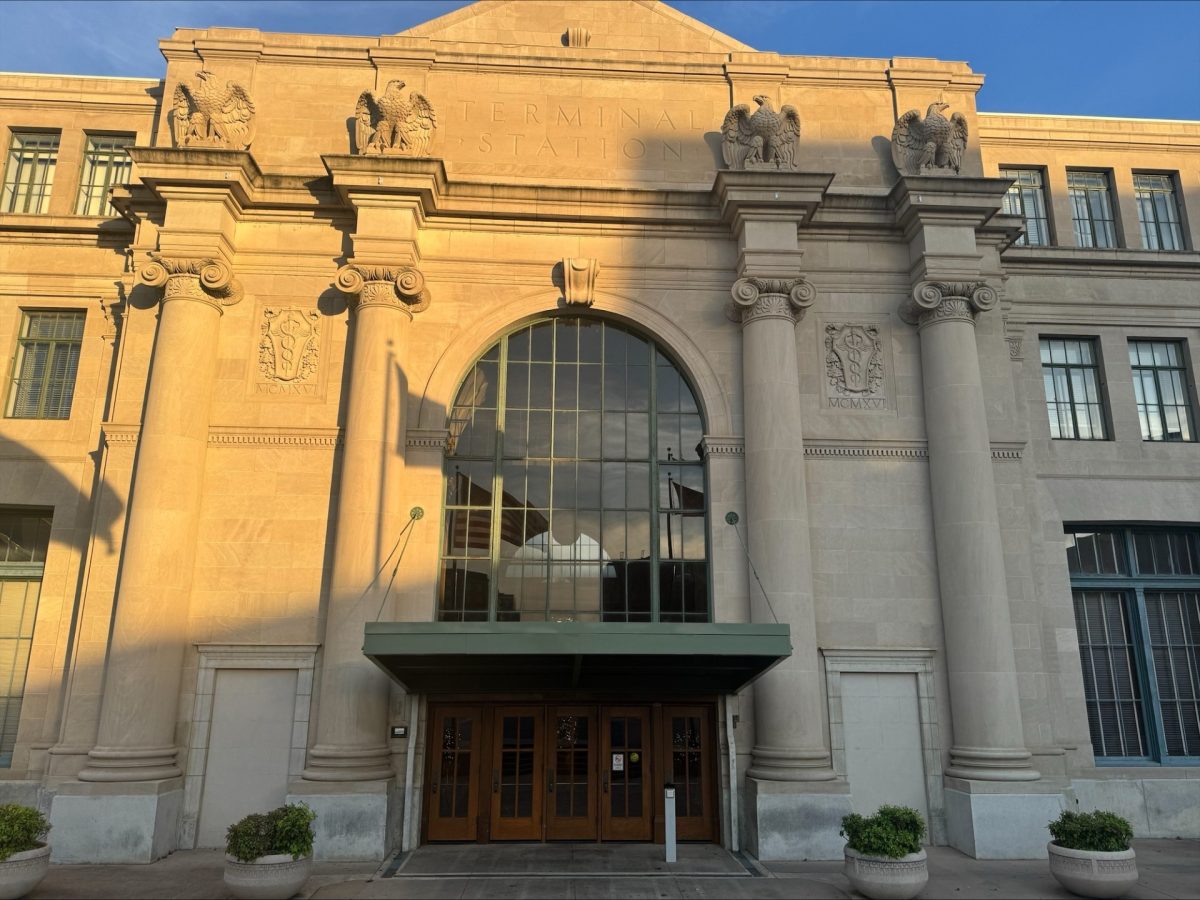 The front of the Macon Terminal Station, which is home to the Macon-Bibb County Transit Authority.